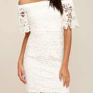 White Lace off the shoulder dress